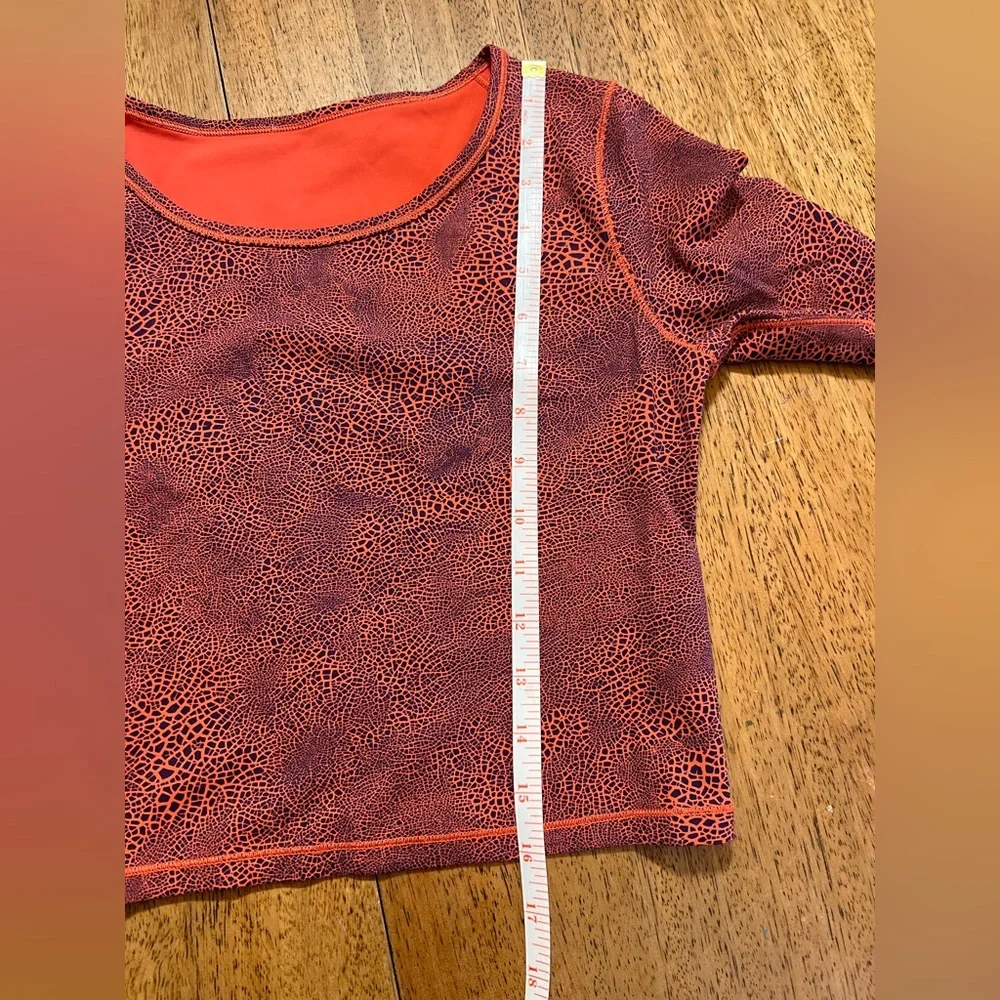 Lululemon Wunder Train Cropped Long Sleeve Shirt - Crackle Glaze Vintage Red